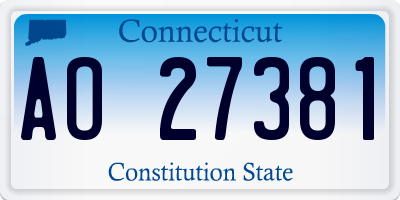 CT license plate AO27381