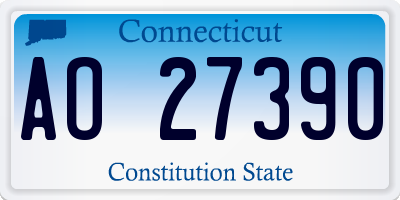 CT license plate AO27390