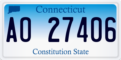 CT license plate AO27406