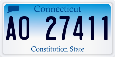 CT license plate AO27411
