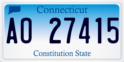 CT license plate AO27415