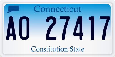 CT license plate AO27417