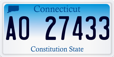 CT license plate AO27433