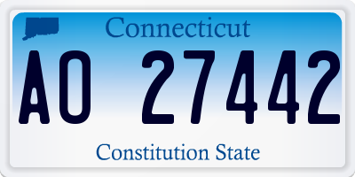 CT license plate AO27442