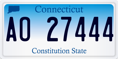 CT license plate AO27444
