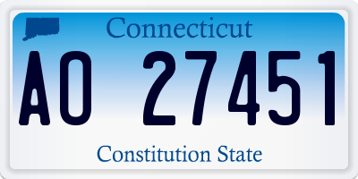 CT license plate AO27451