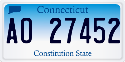 CT license plate AO27452