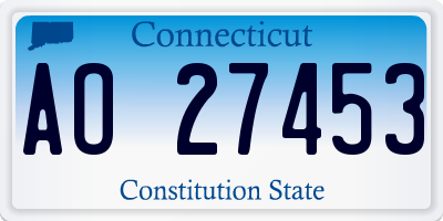 CT license plate AO27453