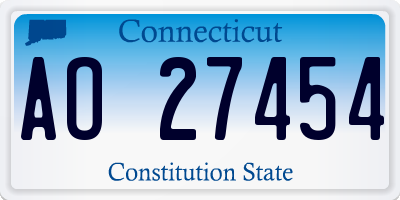 CT license plate AO27454