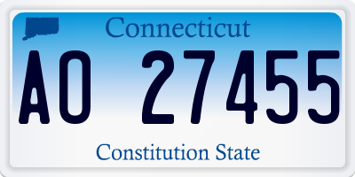 CT license plate AO27455
