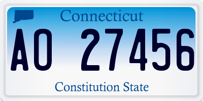 CT license plate AO27456