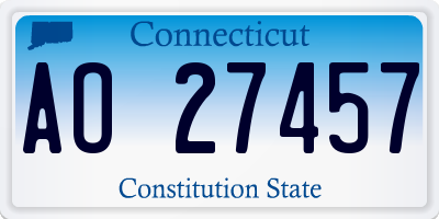 CT license plate AO27457