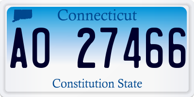 CT license plate AO27466