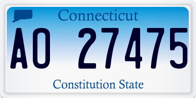 CT license plate AO27475
