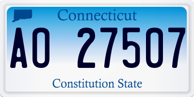 CT license plate AO27507