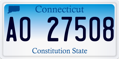 CT license plate AO27508