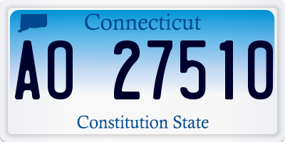 CT license plate AO27510