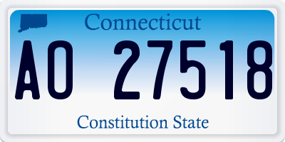 CT license plate AO27518