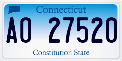 CT license plate AO27520