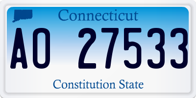CT license plate AO27533