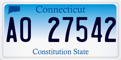 CT license plate AO27542
