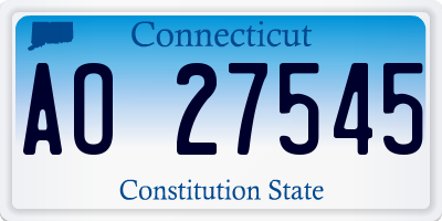 CT license plate AO27545