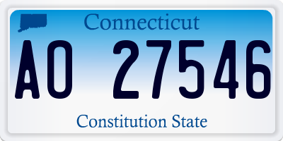 CT license plate AO27546
