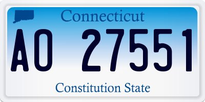 CT license plate AO27551