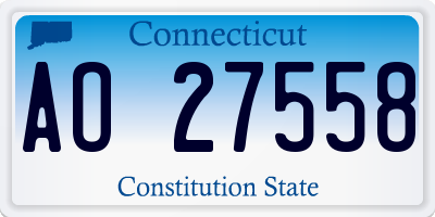CT license plate AO27558