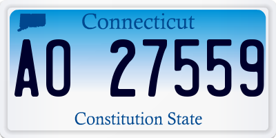CT license plate AO27559