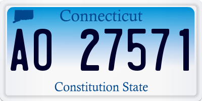 CT license plate AO27571