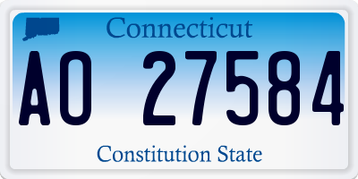 CT license plate AO27584