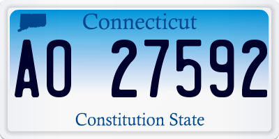 CT license plate AO27592