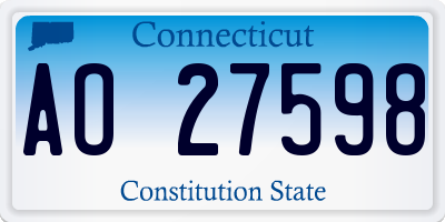 CT license plate AO27598