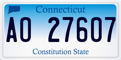 CT license plate AO27607