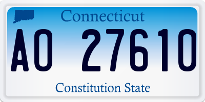 CT license plate AO27610