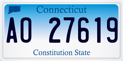 CT license plate AO27619