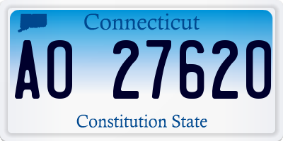 CT license plate AO27620