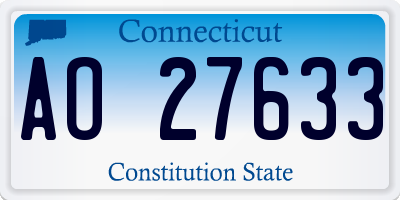 CT license plate AO27633