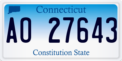 CT license plate AO27643