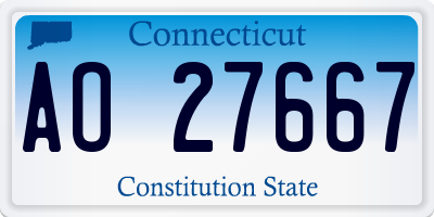 CT license plate AO27667