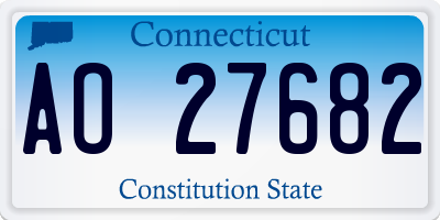 CT license plate AO27682