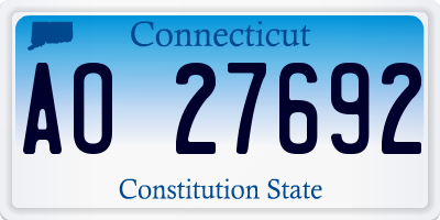 CT license plate AO27692