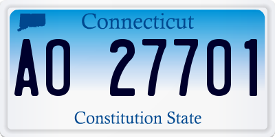 CT license plate AO27701