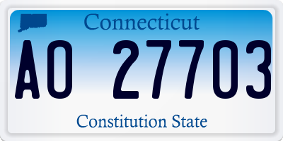 CT license plate AO27703