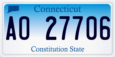 CT license plate AO27706