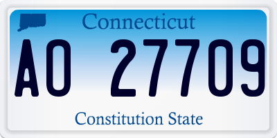 CT license plate AO27709