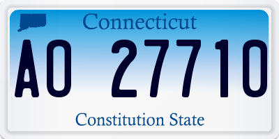 CT license plate AO27710