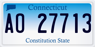 CT license plate AO27713
