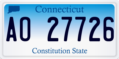 CT license plate AO27726